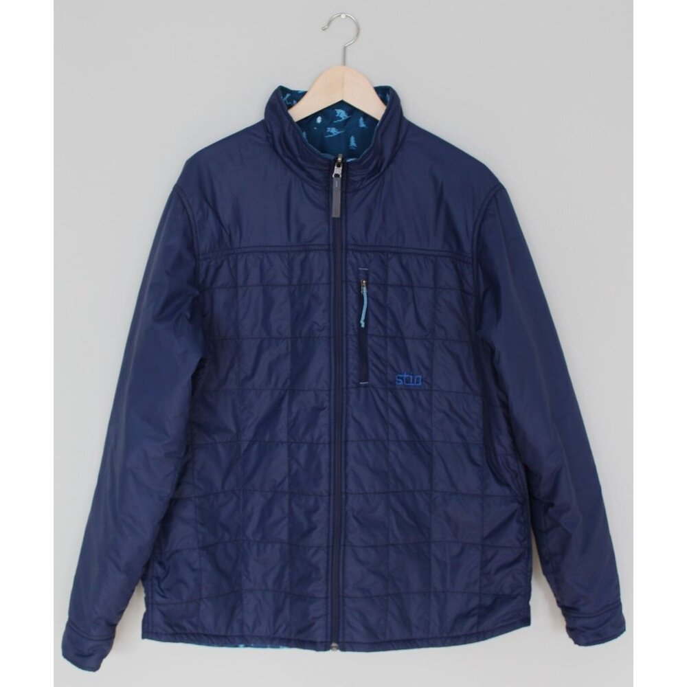STIO Reversible Snowboard Ski Print Microlight Quilted Jacket Size L